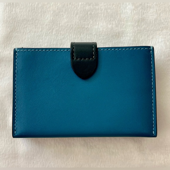 Coach blue tabby gradient card case holder with zipper inside pouch - Picture 2 of 12